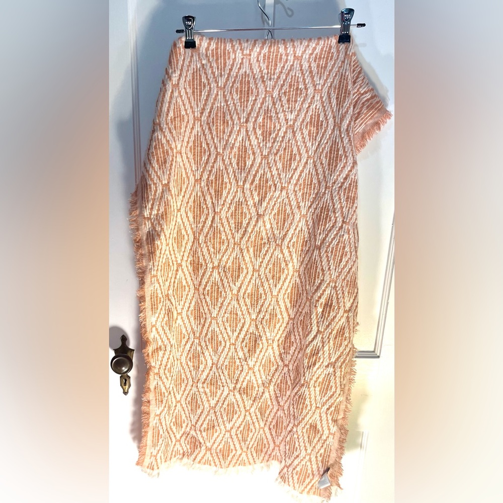 Madewell Peach and Cream Textured Scarf